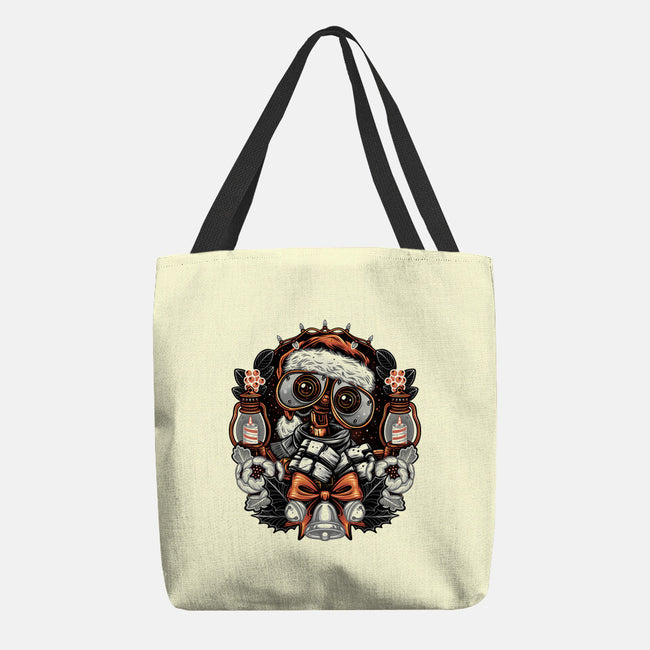 Christmas Robot-None-Basic Tote-Bag-glitchygorilla