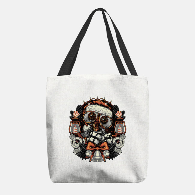 Christmas Robot-None-Basic Tote-Bag-glitchygorilla