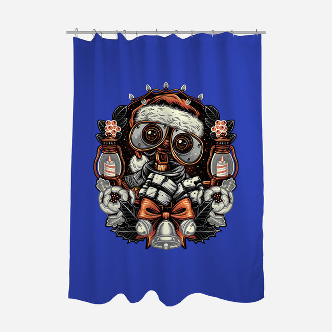 Christmas Robot-None-Polyester-Shower Curtain-glitchygorilla