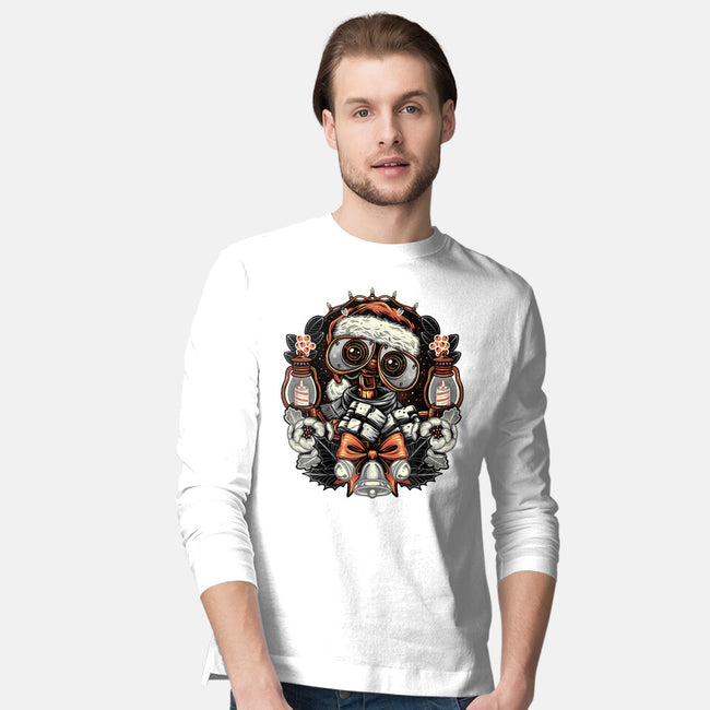 Christmas Robot-Mens-Long Sleeved-Tee-glitchygorilla