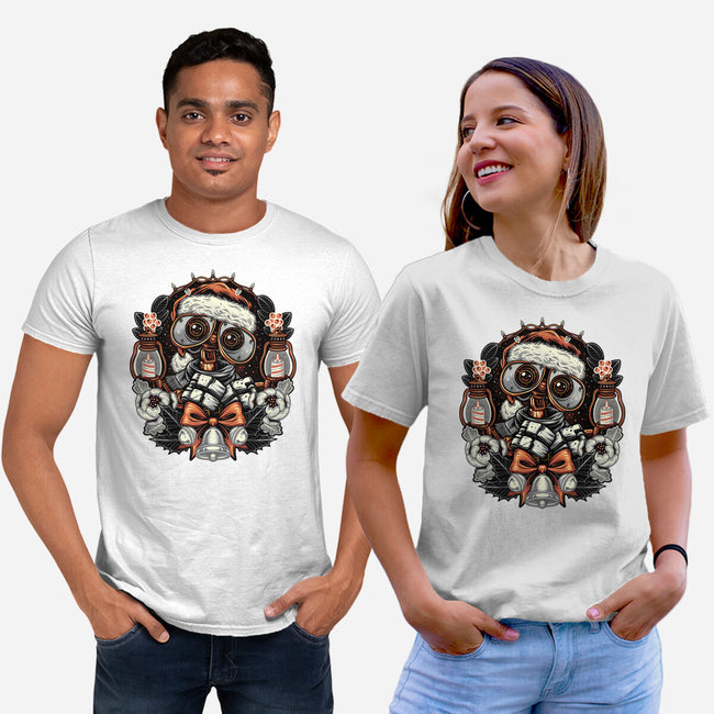 Christmas Robot-Unisex-Basic-Tee-glitchygorilla