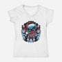 Christmas Alien-Womens-V-Neck-Tee-glitchygorilla