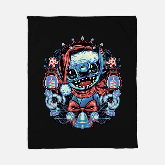 Christmas Alien-None-Fleece-Blanket-glitchygorilla