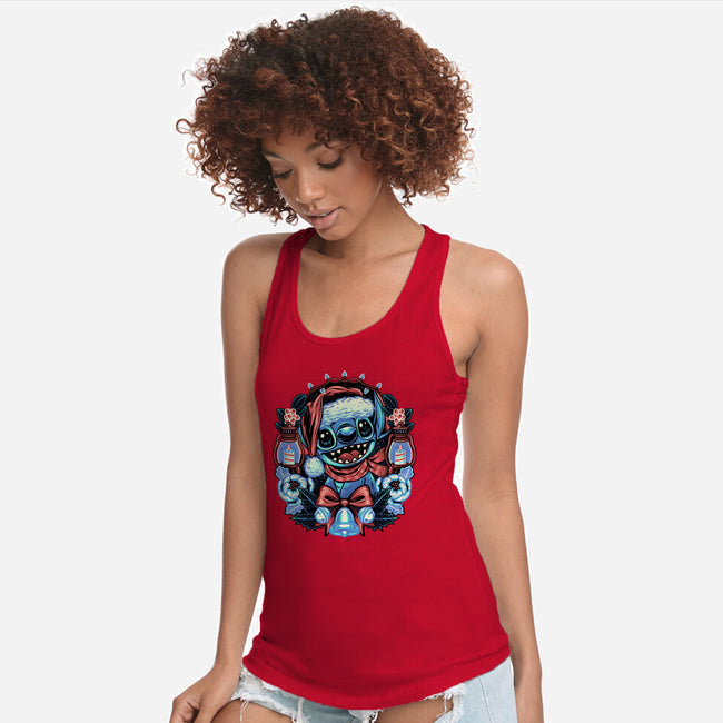 Christmas Alien-Womens-Racerback-Tank-glitchygorilla