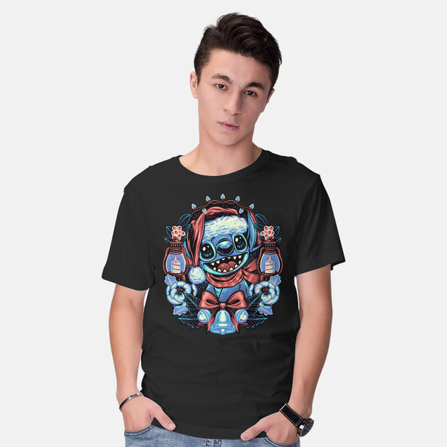 Christmas Alien-Mens-Basic-Tee-glitchygorilla