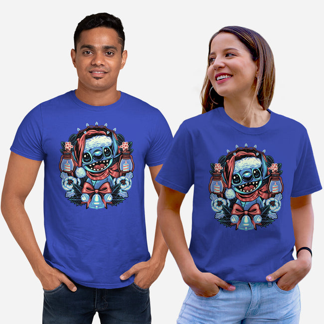 Christmas Alien-Unisex-Basic-Tee-glitchygorilla