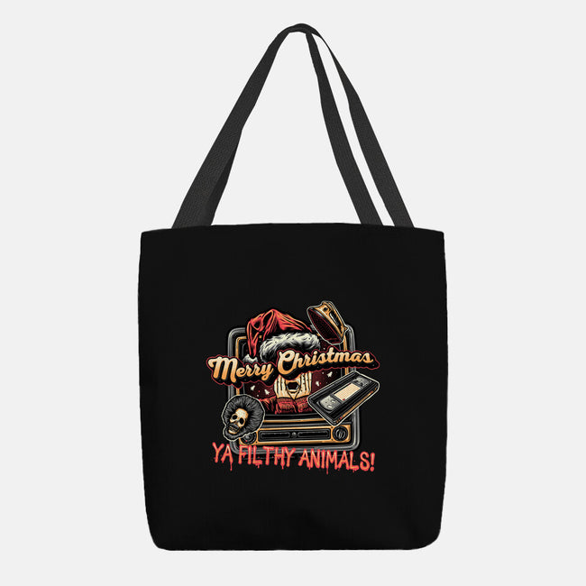 Christmas Animals-None-Basic Tote-Bag-glitchygorilla