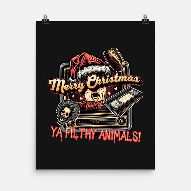 Christmas Animals-None-Matte-Poster-glitchygorilla