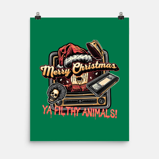 Christmas Animals-None-Matte-Poster-glitchygorilla