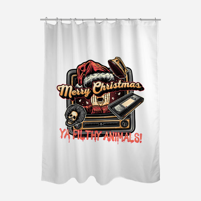 Christmas Animals-None-Polyester-Shower Curtain-glitchygorilla