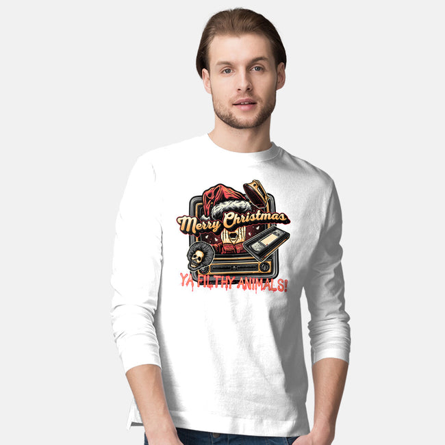 Christmas Animals-Mens-Long Sleeved-Tee-glitchygorilla