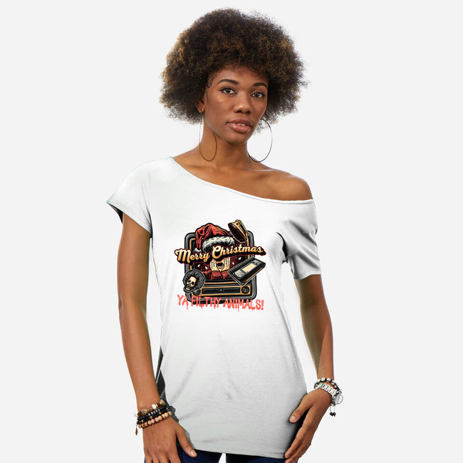 Christmas Animals-Womens-Off Shoulder-Tee-glitchygorilla