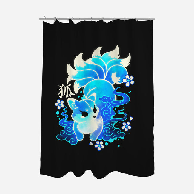 Ice Kawaii Kitsune-None-Polyester-Shower Curtain-NemiMakeit