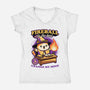 Wizard Cat Fireball-Womens-V-Neck-Tee-Studio Mootant