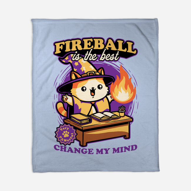 Wizard Cat Fireball-None-Fleece-Blanket-Studio Mootant