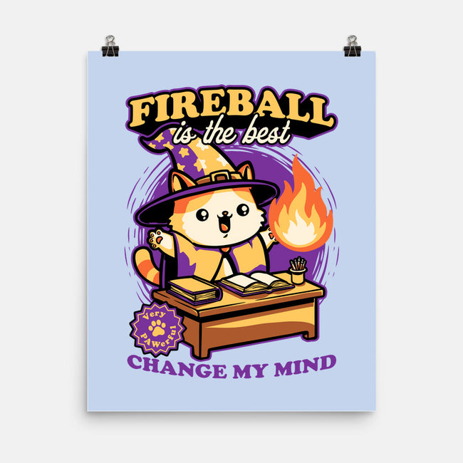 Wizard Cat Fireball-None-Matte-Poster-Studio Mootant