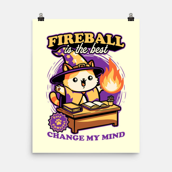 Wizard Cat Fireball-None-Matte-Poster-Studio Mootant