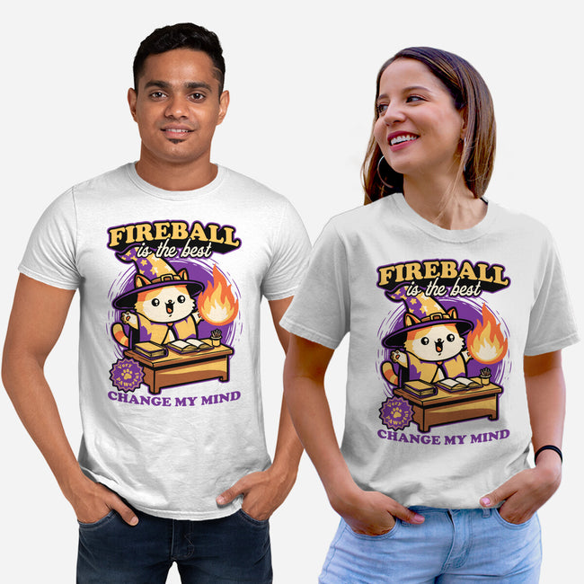 Wizard Cat Fireball-Unisex-Basic-Tee-Studio Mootant