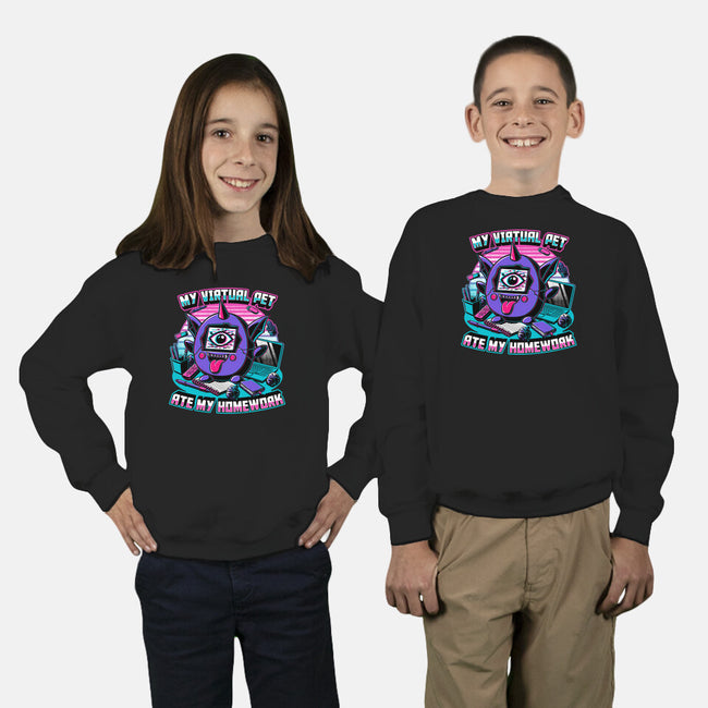 Digital Pet Homework-Youth-Crew Neck-Sweatshirt-Studio Mootant