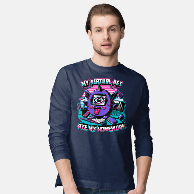 Digital Pet Homework-Mens-Long Sleeved-Tee-Studio Mootant