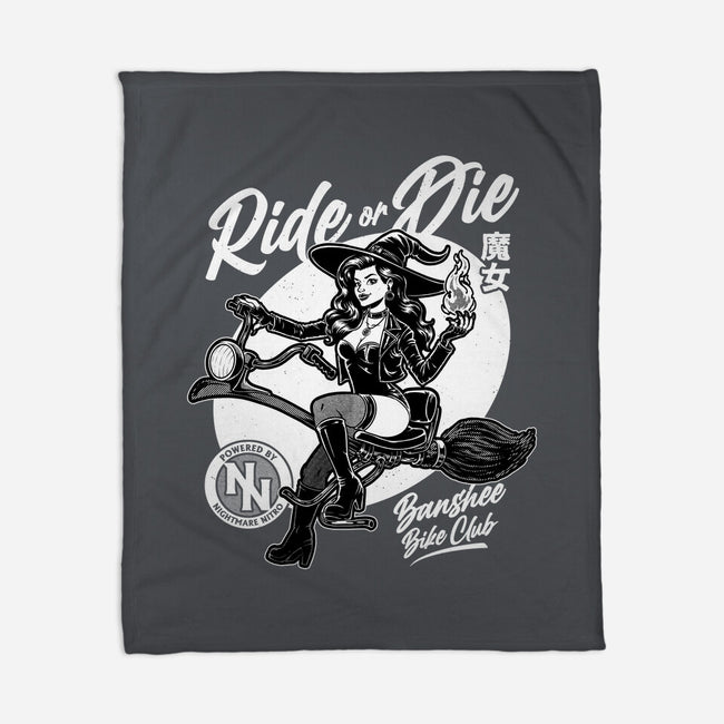 Biker Witch-None-Fleece-Blanket-Studio Mootant