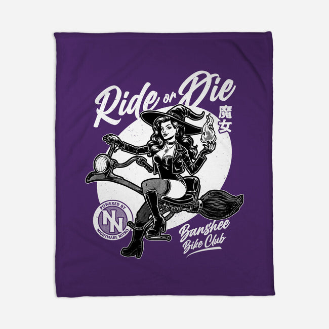 Biker Witch-None-Fleece-Blanket-Studio Mootant