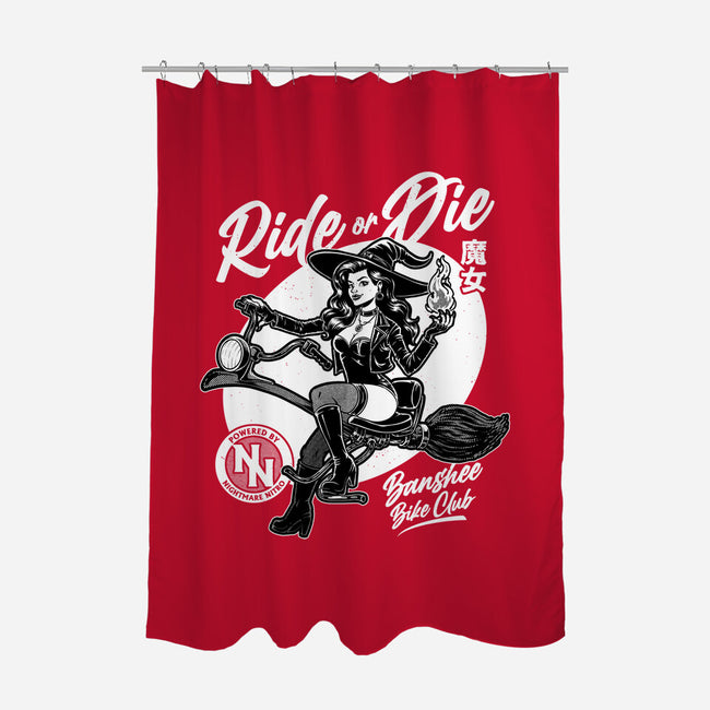 Biker Witch-None-Polyester-Shower Curtain-Studio Mootant