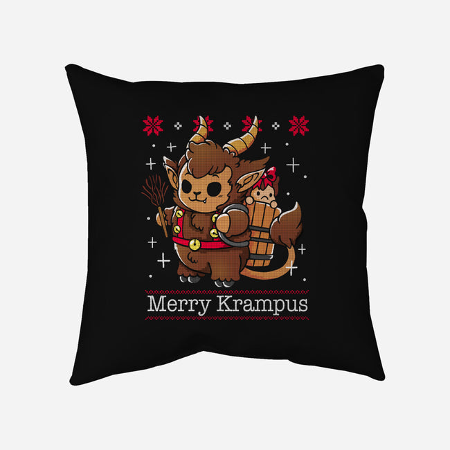 Merry Krampus To All-None-Removable Cover w Insert-Throw Pillow-Vallina84