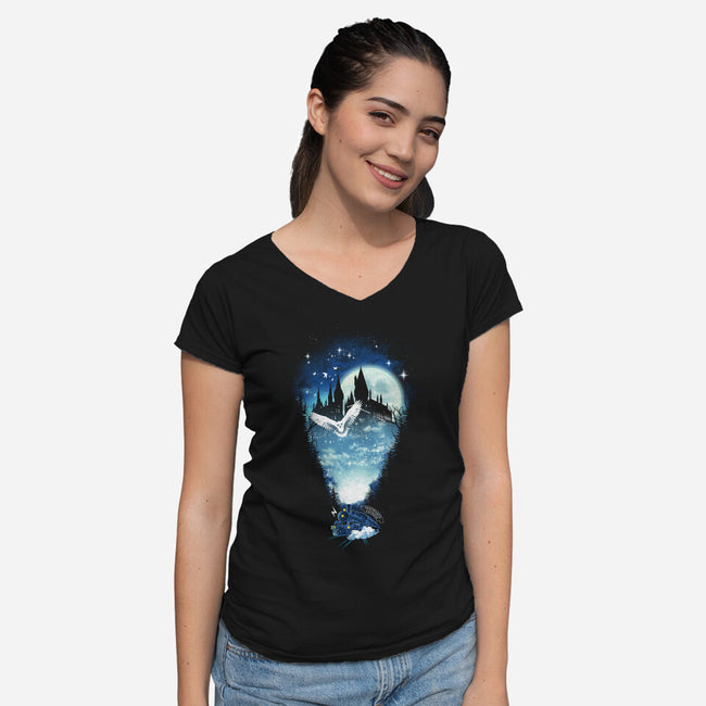 Magical Express-Womens-V-Neck-Tee-dandingeroz