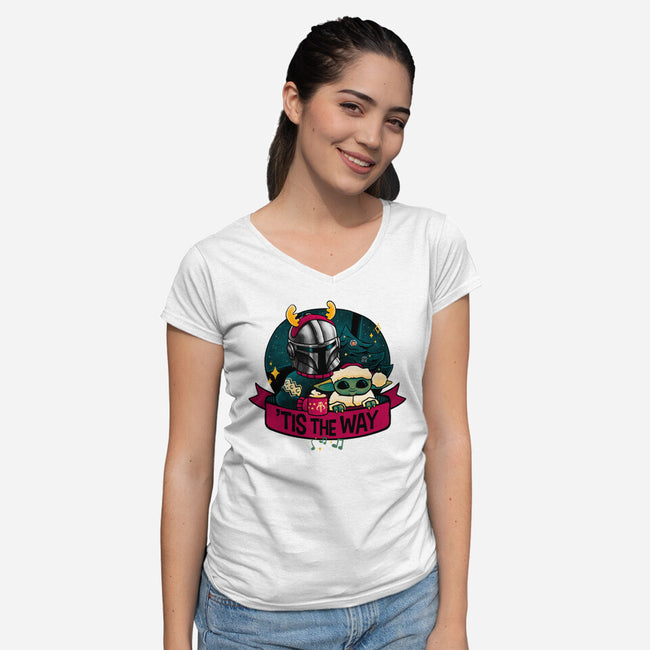 Tis The Way-Womens-V-Neck-Tee-teesgeex