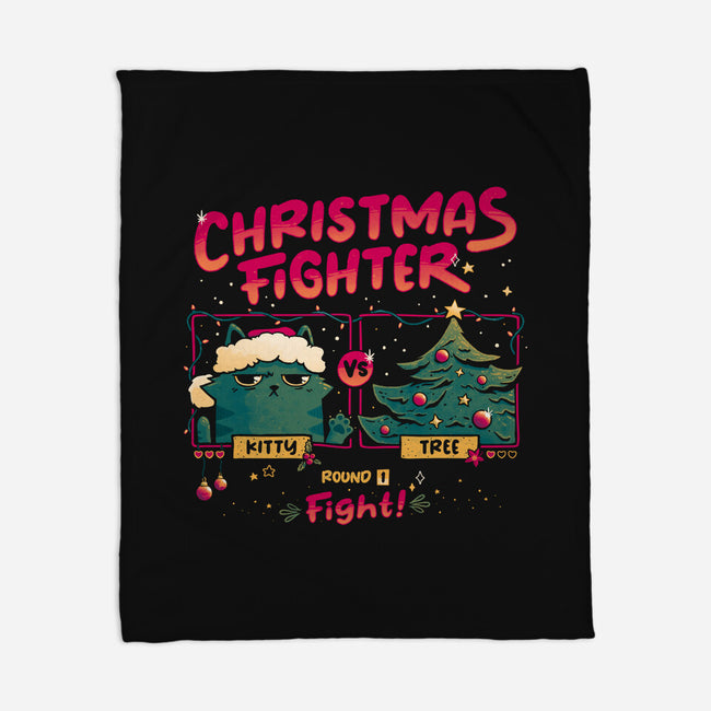 Christmas Fighter-None-Fleece-Blanket-teesgeex