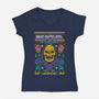 The Evil Power Of Christmas-Womens-V-Neck-Tee-Arinesart