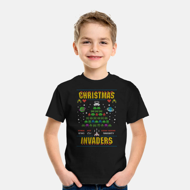 Christmas Invaders-Youth-Basic-Tee-Arinesart