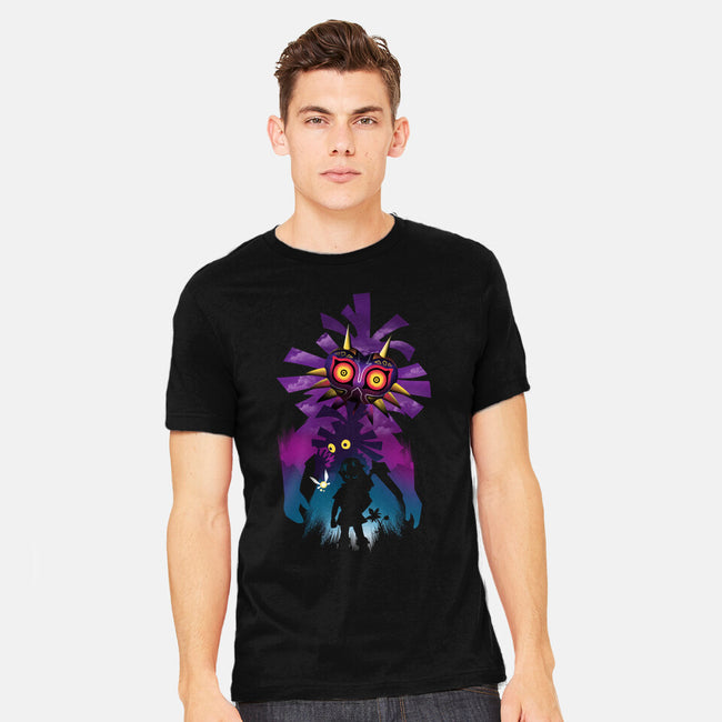 Hero Mask Landscape-Mens-Heavyweight-Tee-dandingeroz