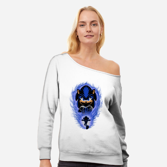 Big Blue Blur-Womens-Off Shoulder-Sweatshirt-rmatix