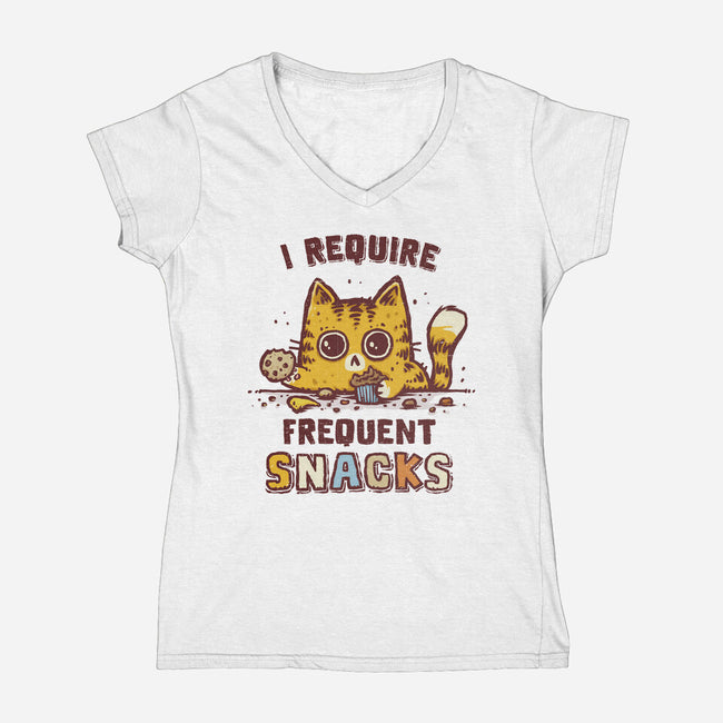 I Require Snacks-Womens-V-Neck-Tee-kg07