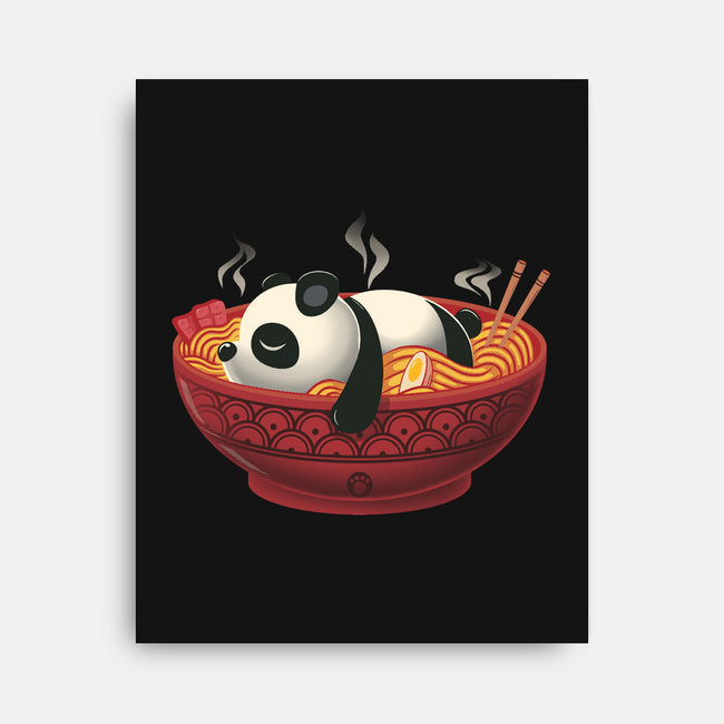 Sleepy Ramen Panda-None-Stretched-Canvas-erion_designs