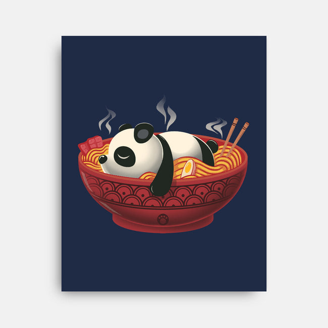 Sleepy Ramen Panda-None-Stretched-Canvas-erion_designs