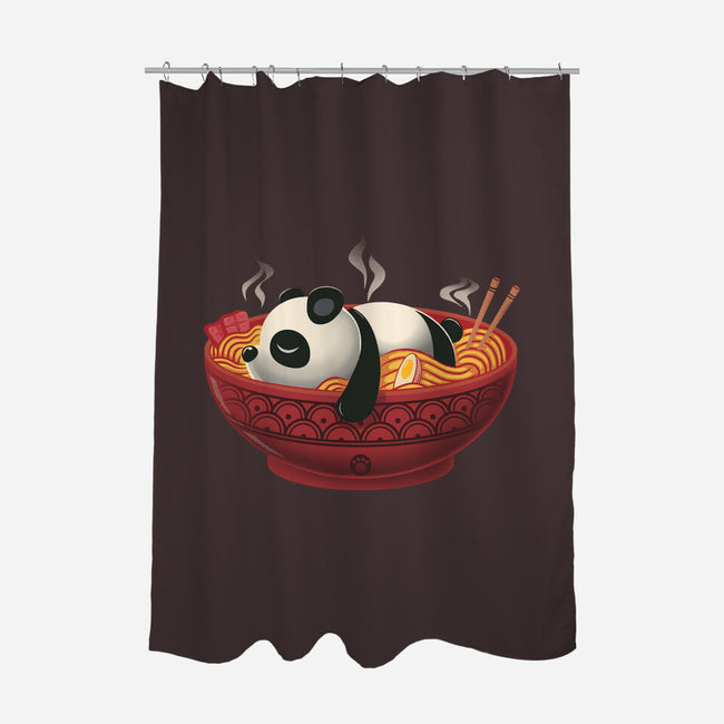 Sleepy Ramen Panda-None-Polyester-Shower Curtain-erion_designs