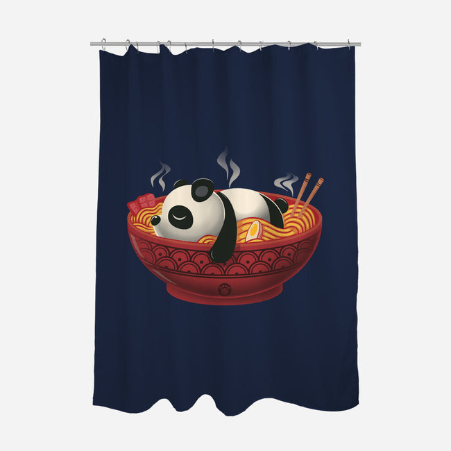 Sleepy Ramen Panda-None-Polyester-Shower Curtain-erion_designs