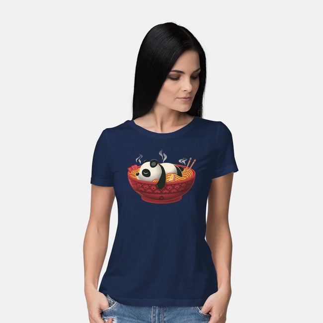 Sleepy Ramen Panda-Womens-Basic-Tee-erion_designs