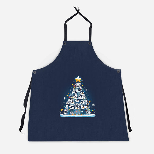 Penguin Christmas Tree-Unisex-Kitchen-Apron-Vallina84