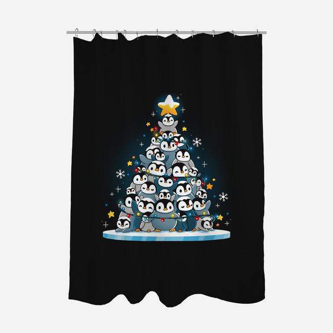 Penguin Christmas Tree-None-Polyester-Shower Curtain-Vallina84