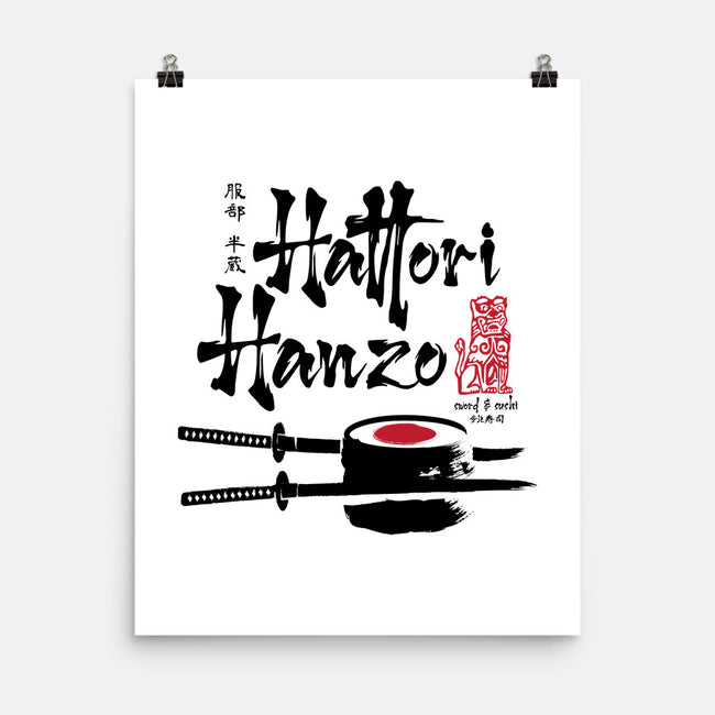 Hattori Hanzo Sword And Sushi-None-Matte-Poster-DrMonekers