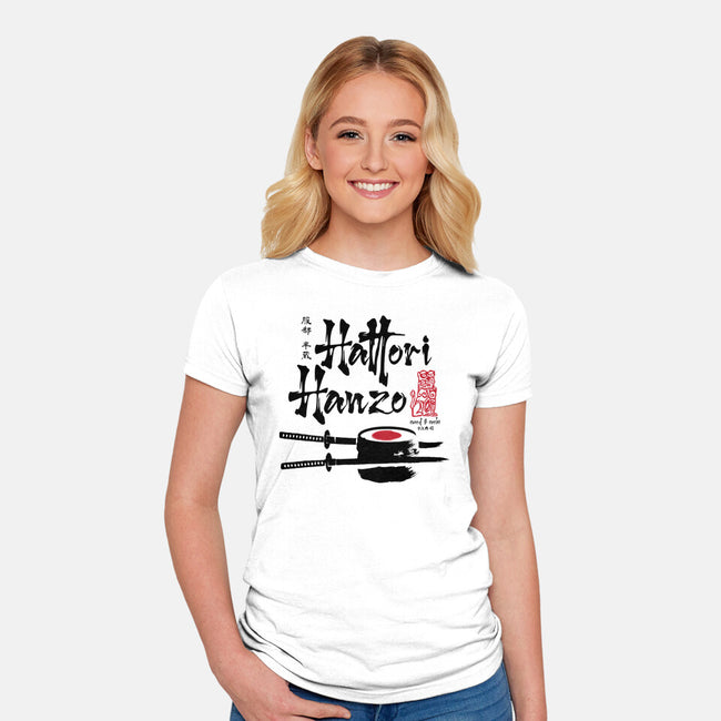 Hattori Hanzo Sword And Sushi-Womens-Fitted-Tee-DrMonekers