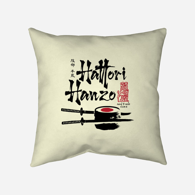 Hattori Hanzo Sword And Sushi-None-Removable Cover w Insert-Throw Pillow-DrMonekers