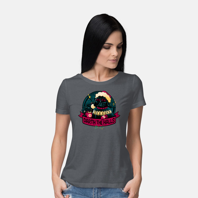 Darth The Halls-Womens-Basic-Tee-teesgeex