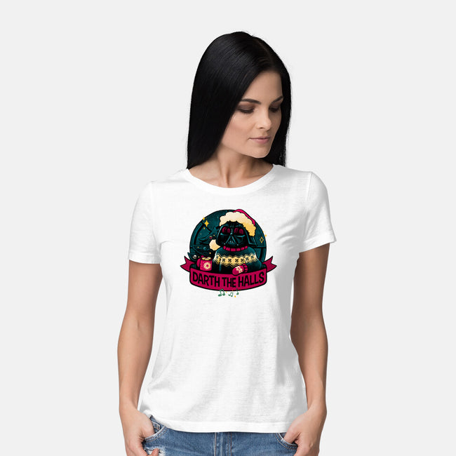 Darth The Halls-Womens-Basic-Tee-teesgeex