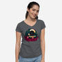 Darth The Halls-Womens-V-Neck-Tee-teesgeex