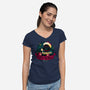 Darth The Halls-Womens-V-Neck-Tee-teesgeex